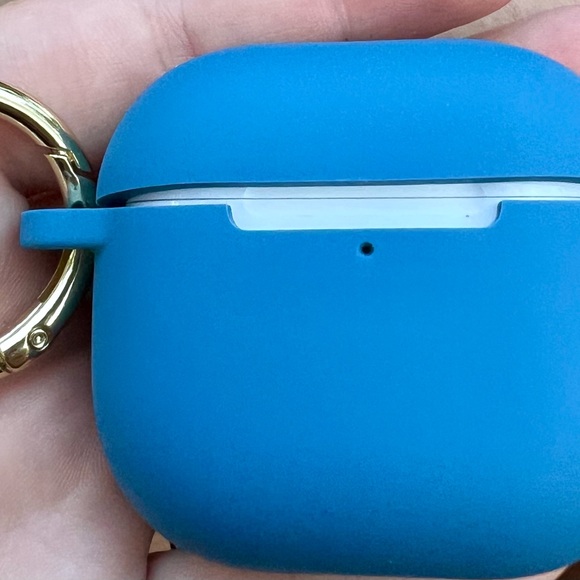Apple AirPods 4- Blue Case with Gold Keychain
